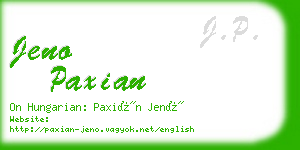 jeno paxian business card